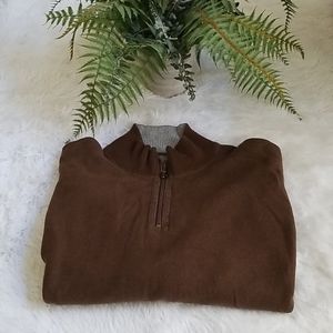 Tommy Bahama Quarter Zip Pullover Brown Sweater